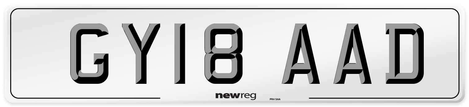 GY18 AAD Number Plate from New Reg